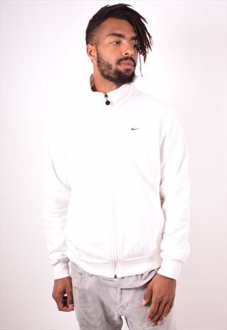 NIKE MENS VINTAGE TRACKSUIT TOP JACKET 2XL WHITE 90S