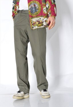 Y2K Khaki Green Minimalist Pleated Pants