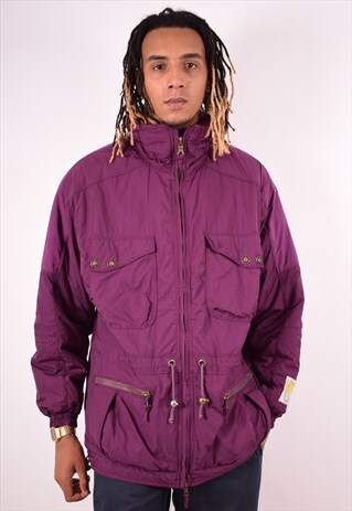ELLESSE MENS VINTAGE PADDED JACKET XL PURPLE 90S