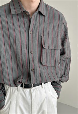 Men's Vintage Color Striped Shirt S VOL.2