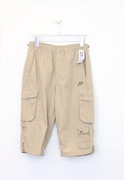 Vintage Nike cargo 3/4 shorts in beige. Best fits 29