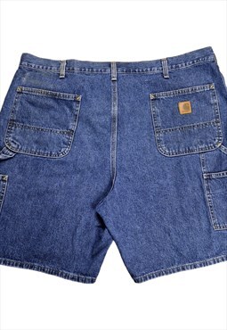 Men's Carhartt Denim Carpenter Cargo Shorts in Blue Size W40