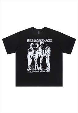 Punk band t-shirt old metalcore top grunge rocker tee black