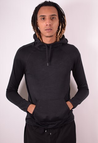 NIKE MENS VINTAGE HOODIE JUMPER SMALL BLACK 90S