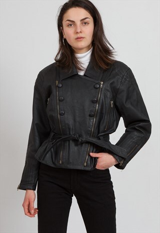 VINTAGE BLACK LEATHER JACKET