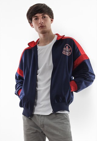 VINTAGE ADIDAS ORIGINALS TRACKSUIT TRACK TOP 90S NAVY BLUE
