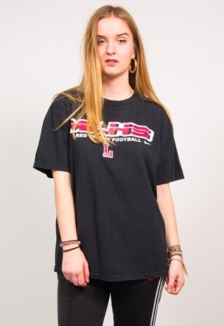 NIKE BLACK USA COLLEGE KNIGHT FOOTBALL PRINT T-SHIRT