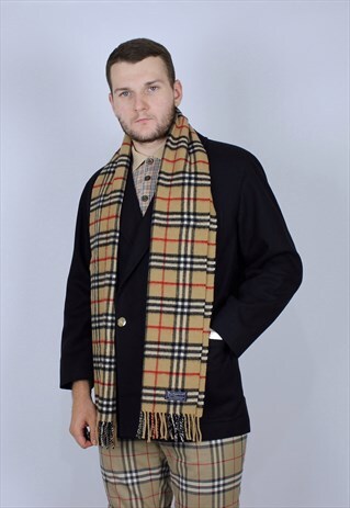 BURBERRY VINTAGE SCARF MEN RARE BIG SIZE