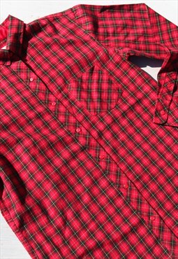 Vintage Victoria's Secret red plaided pajama buttoned shirt