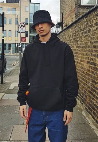PLAIN OVERSIZED HOODIE BLACK