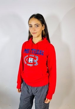 Vintage Size M Montreal Graphic Hoodie in Red