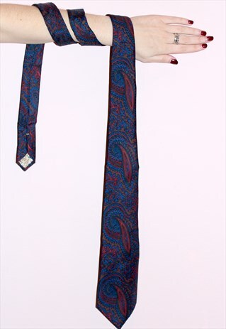90S VINTAGE FLORAL PAISLEY PRINT MENS WORK & OCCASIONS TIE