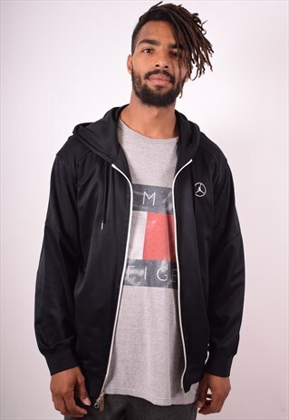 JORDAN MENS VINTAGE HOODIE JACKET LARGE BLACK 90S