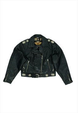 Vintage harley Davidson leather biker Jacket 