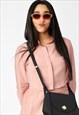 BLACK CROSSBODY CURVED SATCHEL