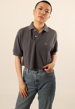 VINTAGE LACOSTE EMBROIDERED LOGO CROPPED POLOSHIRT