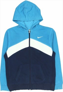 Vintage 90's Nike Hoodie Swoosh Zip Up Blue, Turquoise Blue