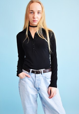 90'S RETRO SISLEY GRUNGE MINIMALIST TEEN PETITE LYCRA TOP