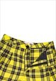 STRAIGHT LEG TARTAN CUFFED TROUSERS IN YELLOW