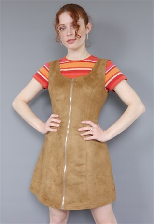VINTAGE Y2K DEADSTOCK JANE NORMAN SUEDETTE ZIP DRESS