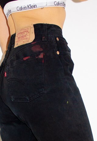 VINTAGE 90'S BLACK 501 LEVI GUY FIT JEANS