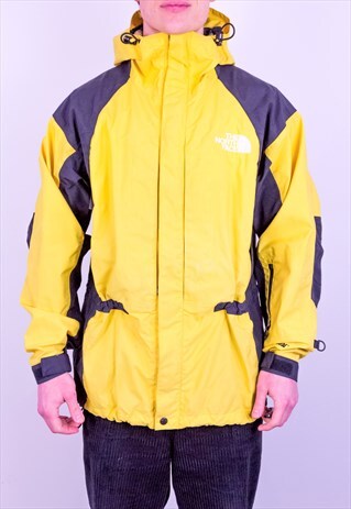VINTAGE THE NORTH FACE HYDROSEAL JACKET IN YELLOW & BLACK L