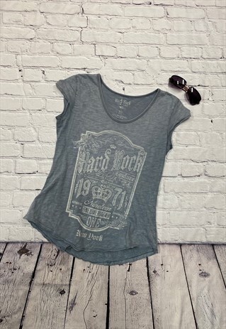GREY HARD ROCK CAFE COUTURE T-SHIRT SIZE S