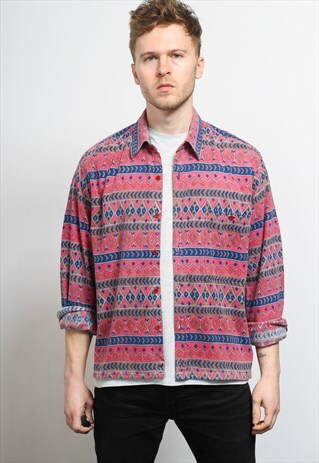 VINTAGE AZTEC PATTERNED SHIRT