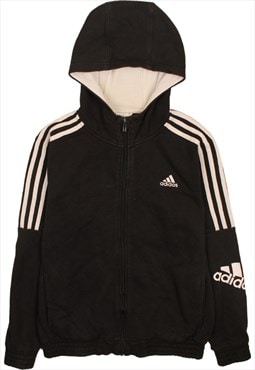 Vintage 90's Adidas Hoodie Heavyweight Full Zip Up Black