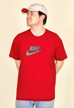 Vintage 90s Nike Tick Graphic T-shirt Red