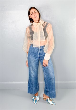 SHEER PUSSYBOW BLOUSE
