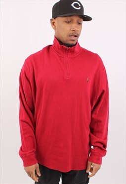 Vintage Polo Ralph Lauren Dark Red Quarter Zip Sweatshirt