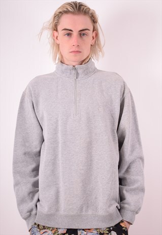 FILA MENS VINTAGE SWEATSHIRT JUMPER LARGE GREY 90S
