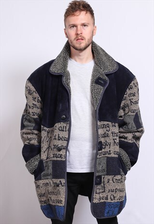 VINTAGE AZTEC INCA FESTIVAL FLEECE JACKET