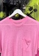 PAPER THIN PINK MENS POCKET TEE VINTAGE 90S MEDIUM 