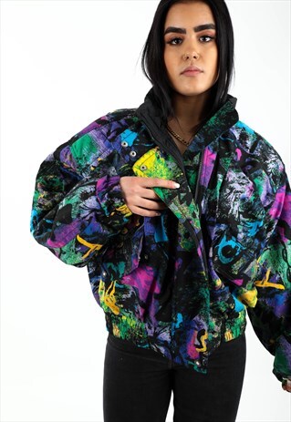 VINTAGE PATTERNED PADDED JACKET NJ76