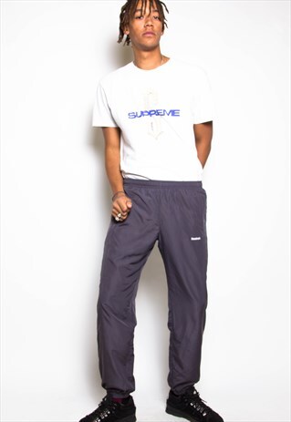 VINTAGE 90S REEBOK GREY TRACK PANTS ID:7517