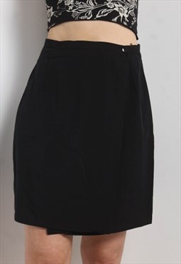 Vintage 90's Above Knee Smart Fitted Skirt Black