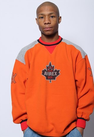 VINTAGE AVIREX MAPLE LEAF LOGO ORANGE