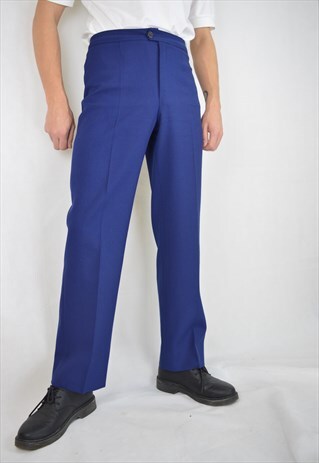 VINTAGE 80'S BLUE REGULAR CLASSIC TROUSERS