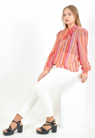 VINTAGE RIBBON BLOUSE IN PINK