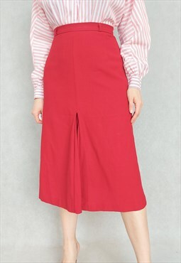 Vintage Burgundy Pencil Skirt, Small Size
