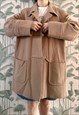 Vintage Duffle Coat Jacket in Beige Cream