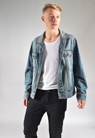VINTAGE MID BLUE FADED DENIM JACKET