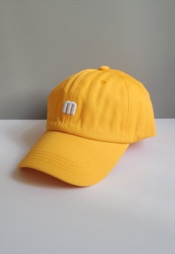 Gold Yellow Graphic Vintage Cotton Baseball Adjustable Cap