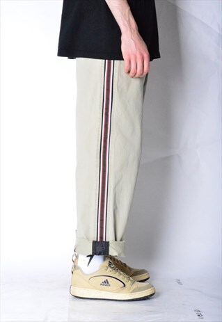 VINTAGE 90S BEIGE STRIPED CARGO CHINOS PANTS