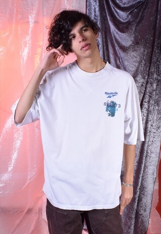VINTAGE REEBOK WHITE EMBROIDERED TEE