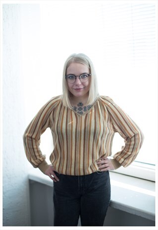 VINTAGE 70'S BROWN STRIPED TOP