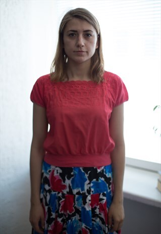 VINTAGE 90'S PINK SHORT SLEEVED CROP TOP