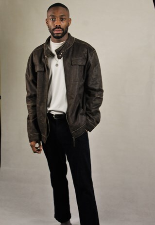 VINTAGE / SUEDE STYLE / FUR JACKET